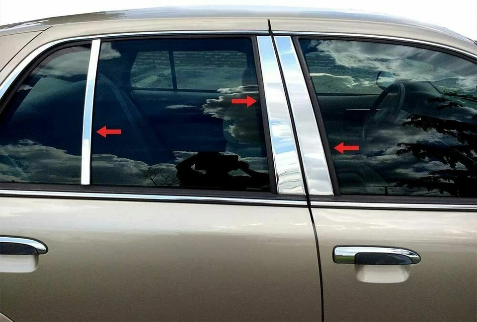 Borde de poste de pilar de acero inoxidable para 92-11 Mercury Grand Marquis 6 piezas Foto 1 de 1