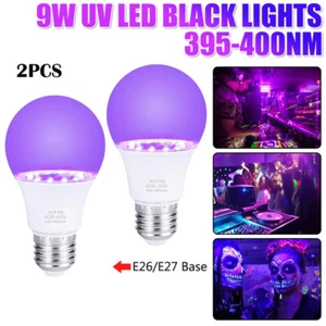 2X Led Ultraviolet Black Light Uv Bulb Glow in the Dark Ultra Violet Neon E26/27 - Picture 1 of 11