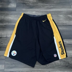 Nike Pittsburgh Steelers Athletic Short Mens XL Black Yellow Dri Fit Training - Picture 1 of 9