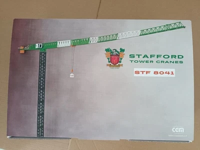STAFFORD CRANE STF 8041 CGM Models baukran grue a tour gru torre H0 SCALE Wsi - Immagine 1 di 4
