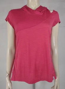 Smartwool pink wool blend hooded cold shoulder athletic top ladies Medium - Picture 1 of 12