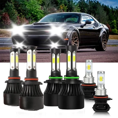 6000K LED Headlight High Low Beam Bulbs Fog Light For Dodge Avenger 2008-2009 HH - Image 1 of 4