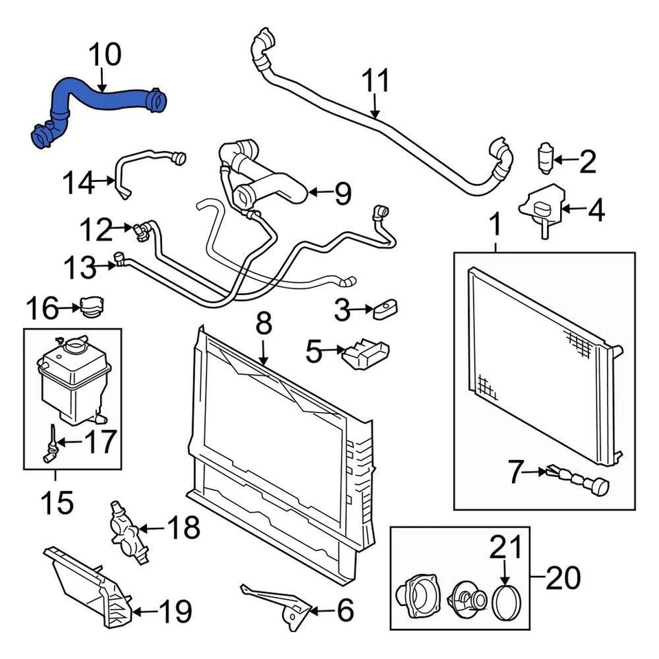 For Land Rover Range Rover 03-05 Land Rover Lower Radiator Coolant Hose Foto 1 de 1