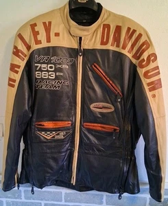 Chaqueta de cuero Harley Davidson para hombre vintage Racing Team VR1000 750XR 883R L - Imagen 1 de 20