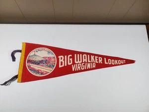 Vintage Big Walker Lookout Virginia Felt Pennant Flag Big Bend Lookout 24 Inch - Picture 1 of 10