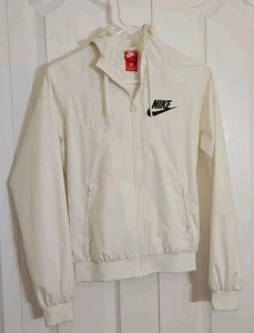 Chaqueta cortavientos Nike para mujer blanca Windrunner Active Wear talla pequeña - Imagen 1 de 13