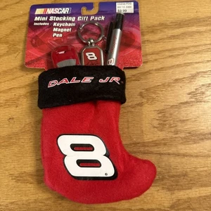 NASCAR Dale Earnhardt Jr. #8 Mini Red Christmas Stocking w/Keychain, Magnet, Pen - Picture 1 of 3