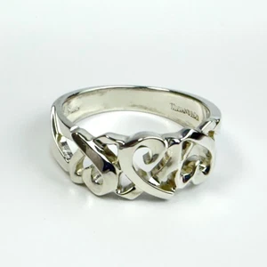 ANILLO TIFFANY & CO PALOMA PICASSO TRIPLE CORAZÓN AMOROSO PLATA ESTERLINA 9 - Imagen 1 de 5