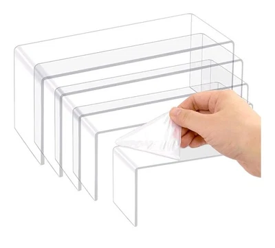 12 Large Clear Acrylic Display Risers Display Stands For Figures, Jewelry ect  - Image 1 of 4