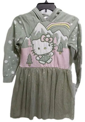 Hello Kitty By Sanrio L Hooded Long Sleeve Sweater Top Tutu Bottom Dress  - Image 1 of 4