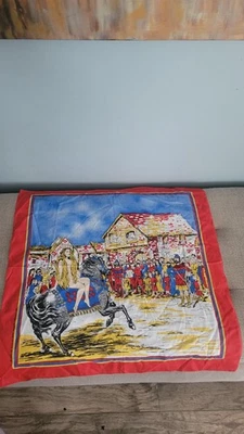 Bandana Vintage Lady Godiva Novidade 22x22 Fabricada nos EUA RN16463 Estampa Medieval NOS - Imagem 1 de 3