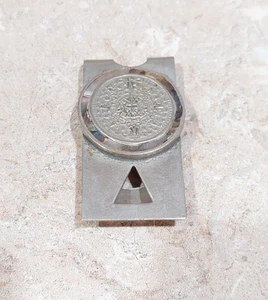 Clip de dinero abulón azteca México estilo plata esterlina vintage alpaca México - Imagen 1 de 4