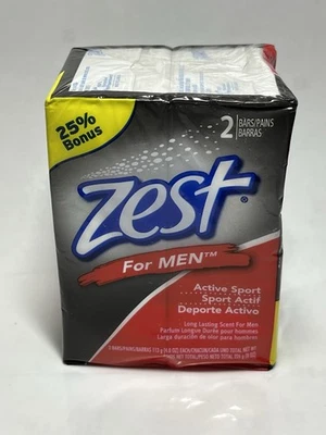 Барное мыло ZEST для МУЖЧИН ACTIVE SPORT — 2 упаковки сняты с производства стойкий аромат 4 унции - Изображение 1 из 3