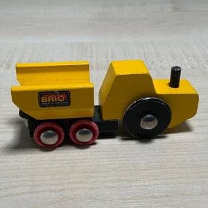 Vintage Brio Holzeisenbahn Eisenbahn 33382 gelber Muldenkipper 80er Jahre - Bild 1 von 3