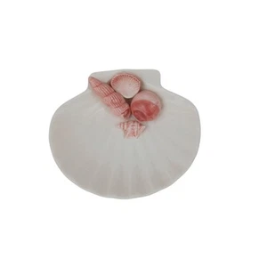 Fitz & Floyd SeaShell Soap Dish 70's Japan White Pink Shells Coastal Beach MCM - Picture 1 of 11