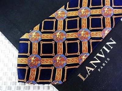 Corbata de lujo LANVIN para hombre unisex TODA SEDA 100 multicolor preciosa L387 Foto 1 de 2