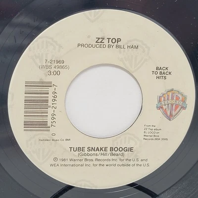 ZZ Top Tube Snake / Cheap Sunglasses 7" 45rpm EX Vinyl 80's Record 45 - Image 1 of 2