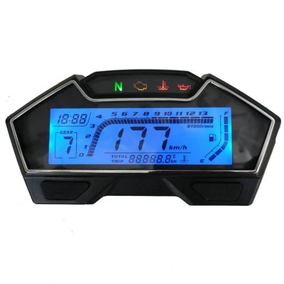 LCD Moto Velocímetro Velocidad Combustible Odómetro Tacómetro Foto 1 de 4