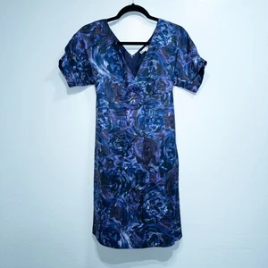 Rebecca Taylor Purple Floral Silk Dress Size 2 NWT - Picture 1 of 9