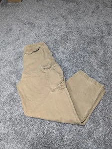 Abercrombie & Fitch Pants Mens 34R Khaki Tan Baggy Cargo Y2K Distressed Vtg - Picture 1 of 8