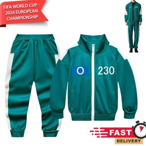Kids Squid 2 Survival Game Cosplay Costume Suits Suits Tracksuit Jacket Pants - Picture 1 of 12