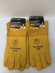2 Paar Tillman 42M Top Grain Pigskin Foam Lined Back MIG Schweißerhandschuhe Medium  - Bild 1 von 3