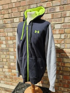 Under Armour Track Jacket Hoodie Mens Storm Gear Fleece Lined Full Zip Uk Large - Picture 1 of 8