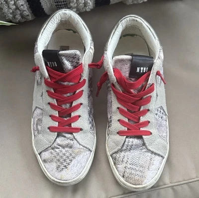 Steve Madden Philosophy 小牛毛麂皮绒运动鞋 10M 金鹅风格 — 第 1/4 张图片