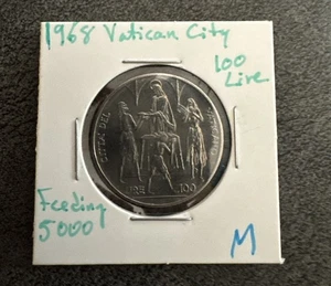 1968 Vatican City 100 Lire Pope Paul VI. Feeding Of 5000. 1 Of 315,000 Minted - Picture 1 of 14