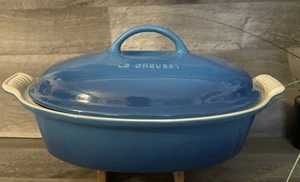 Le Creuset Kasserolle groß oval türkis 365 $ Einzelhandel neu ohne Karton - Bild 1 von 15