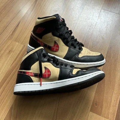 Nike Air Jordan 1 Mid SE Tartan Swoosh para hombre talla 6,5 DZ5329-001 EN MUY BUENA CONDICIÓN Foto 1 de 4