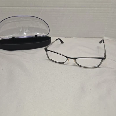 Armani Exchange AX235 眼镜全边黑色银色矩形镜框仅 — 第 1/4 张图片