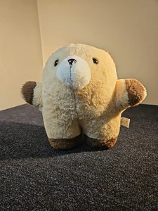 Muffin Enterprise Orso Peluche 12" Marrone Caramello Paffuto Grosso Divertente - Foto 1 di 8