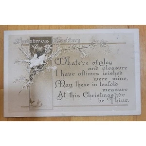 SALUDO DE NAVIDAD - POEMA - ARTE GIBSON 1910 - c. 1907-1915 POSTAL - Imagen 1 de 2