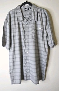 Camicia Vans con bottoni uomo XXL grigia skater retrò boho righe punk grunge 2XL - Foto 1 di 6