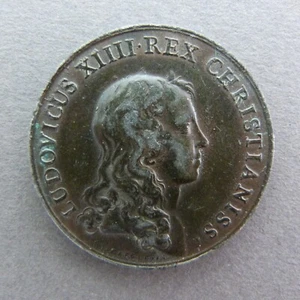 RARE Médaille en Bronze de Louis XIV Dunkerque 1658 par Mauger 39 mm - Picture 1 of 2