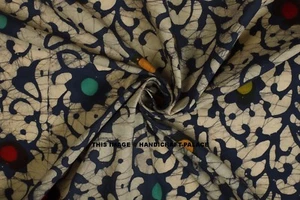 Indian 100% Cotton Voile Fabric Batik Print Sewing Hand Block Print Craft 5 yard - Picture 1 of 3