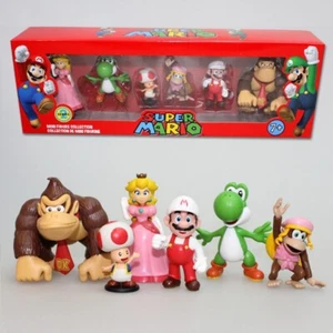 Mario Yoshi Toad Peach Etc Super Mario Inches Figure Model Statue With Box Set - Picture 1 of 2