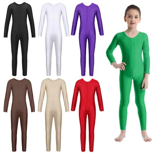 Mädchen Turnanzug Lange Ärmel Overall Einteiler Gymnastikanzug Gymnastikbody - Bild 1 von 126