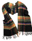 100% Cashmere Scarf Hand Tailored Plaid HTF Colors Made in Germany Mint