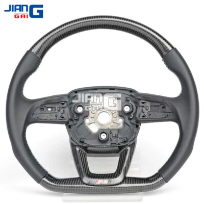 Carbon Fiber Steering Wheel Fit Audi Q3 Q5L Q7 Q8 RSQ5 RSQ3 SQ5 with CF Trim - Image 1 of 4