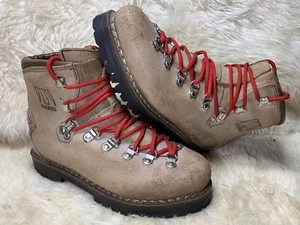 Botas de Trabajo de Senderismo de Cuero Marrón Tecnica de Colección para Hombres Hechas en Italia EE. UU. Talla 6.5 WOW - Imagen 1 de 12