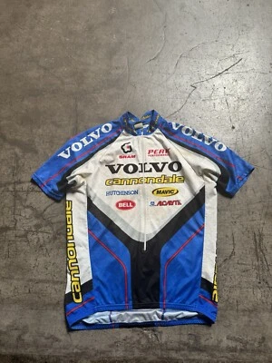 Camiseta de ciclismo vintage Cannondale Volvo Team 3/4 com zíper tamanho G - Imagem 1 de 4