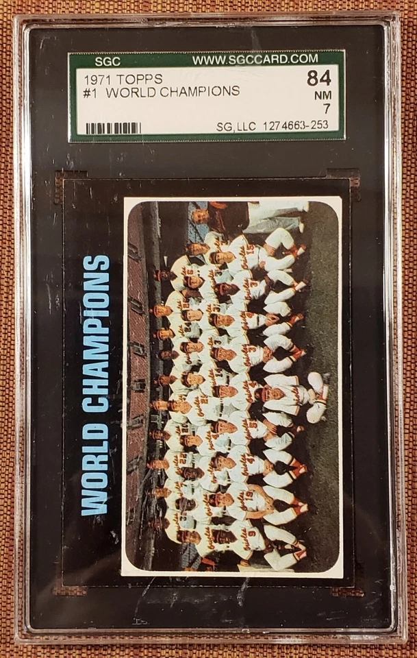 Tarjeta de béisbol 1971 Topps #1 Baltimore Orioles Robinson Palmer Boog Baylor SGC 7 Foto 1 de 3