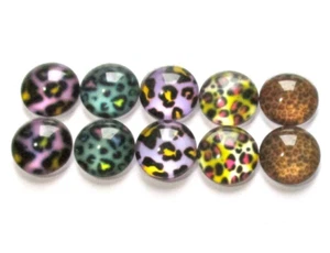 10 Glascabochons rund 12mm bunt Leo Punkte Dots Glasstein Cabochon Glas - Bild 1 von 1