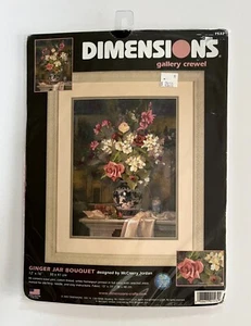 Dimensions Gallery Crewel Jinger Jar Bouquet Stitch Kit 12 x 16 Completo Sellado - Imagen 1 de 4