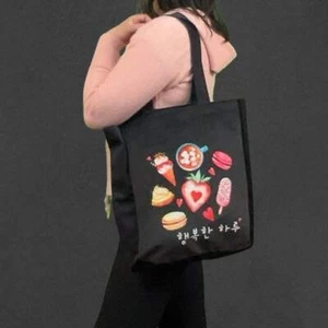 Borsa nera stile coreano - borsa in flanella ecologica design dessert carina - Foto 1 di 8