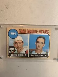 1968 Topps Rookie 247 Johnny Bench Ron Tompkins - Picture 1 of 4