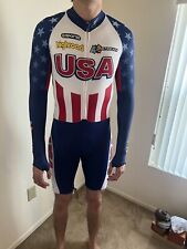 Team USA cycling suit singlet l/s body paint skinsuit speedsuit mens large skins