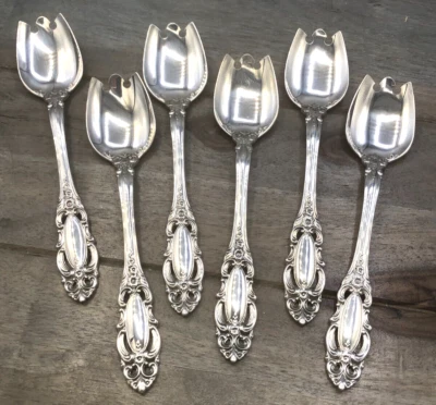 Juego de 6 tenedores de helado Grand Duchess by Towle de plata de ley de 6" Foto 1 de 4